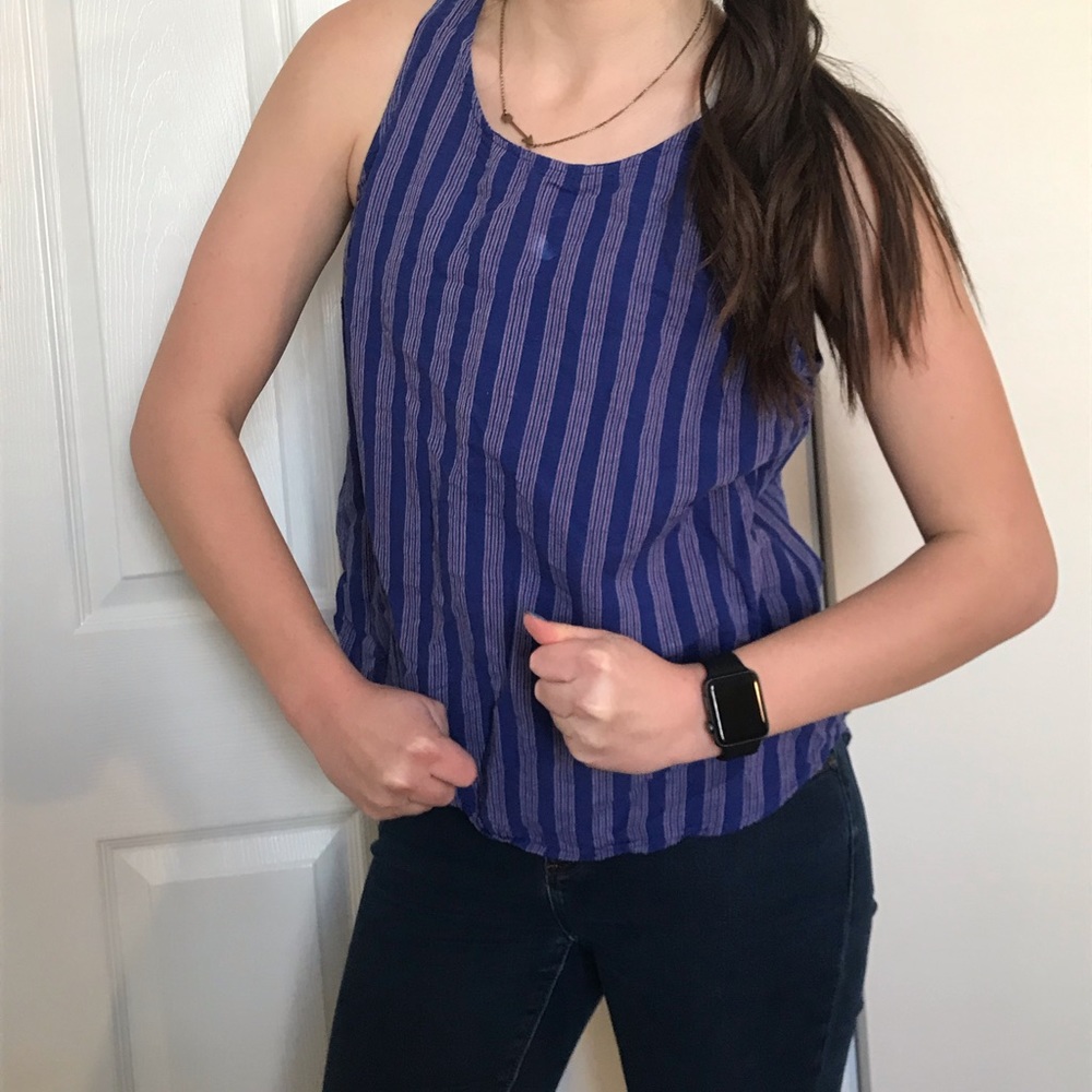 Blue Striped Tank Top